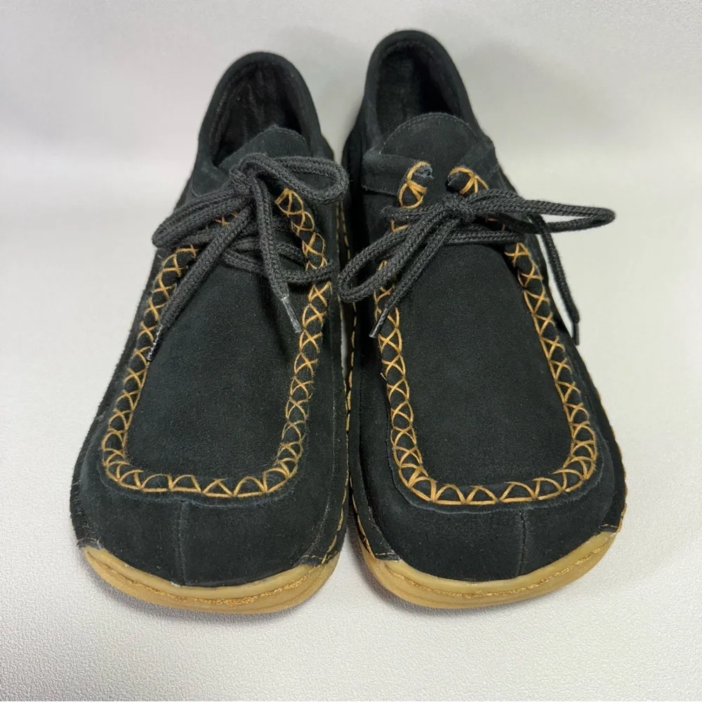 Soda Vintage Y2K Black Suede Platform Lace-Up Shoes